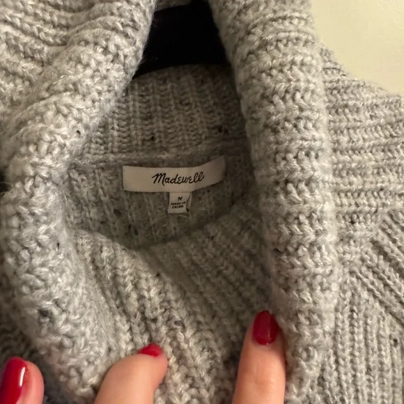 Madewell Heather Gray Turtleneck Sweater - Picture 2 of 4